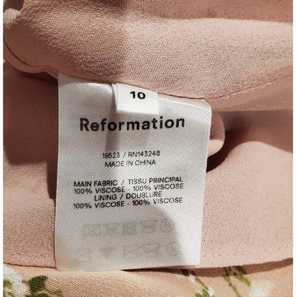 Reformation Floral Mini Dress in Pink and Green - Picture 7 of 7